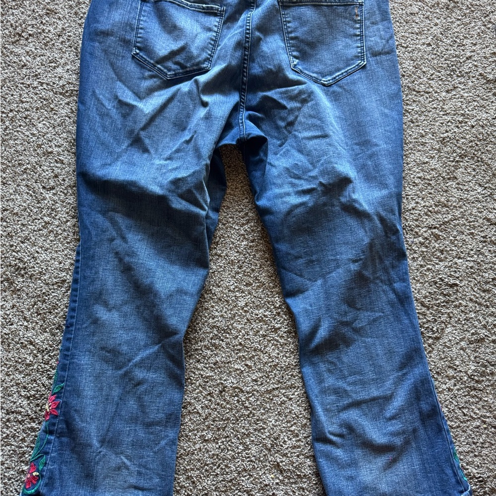 Vintage America Blue Jeans with Red Floral Embroidery - Picture 5 of 6